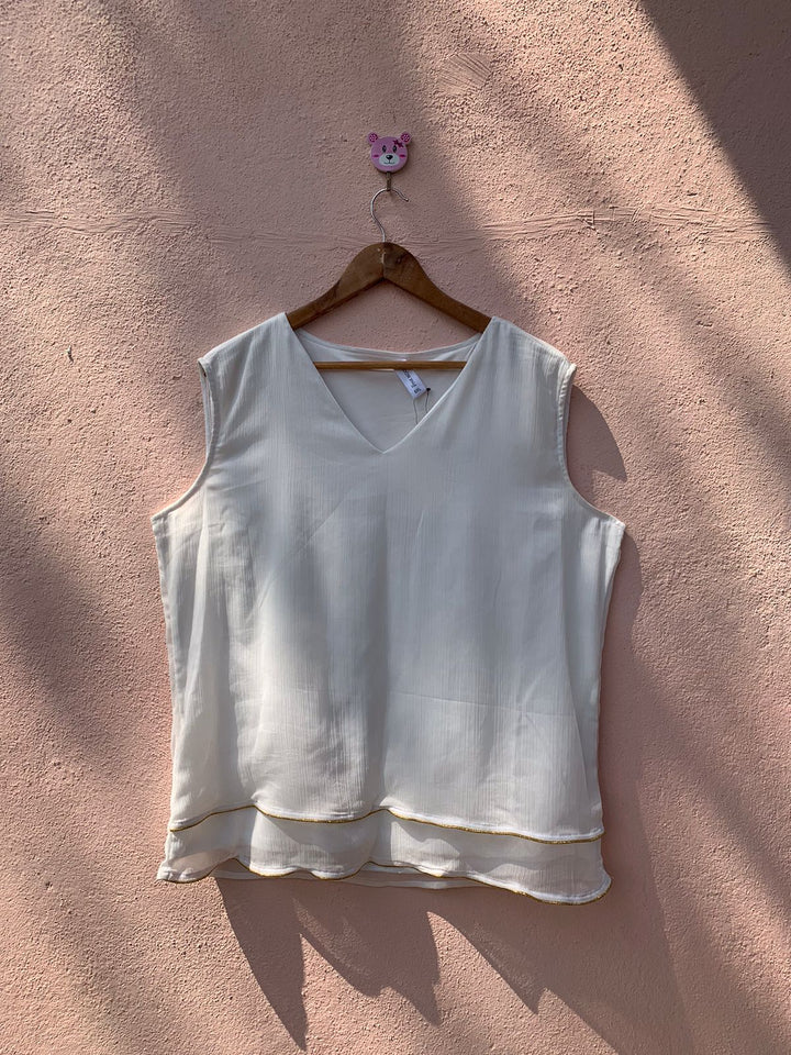 White Sleeveless Top