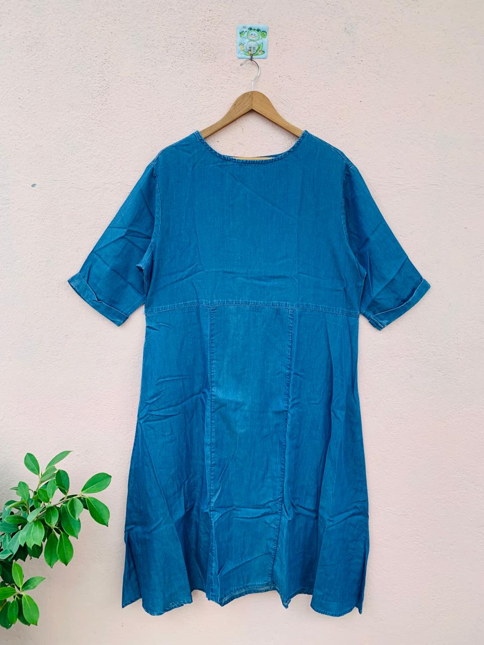 Round Neck Denim Dress