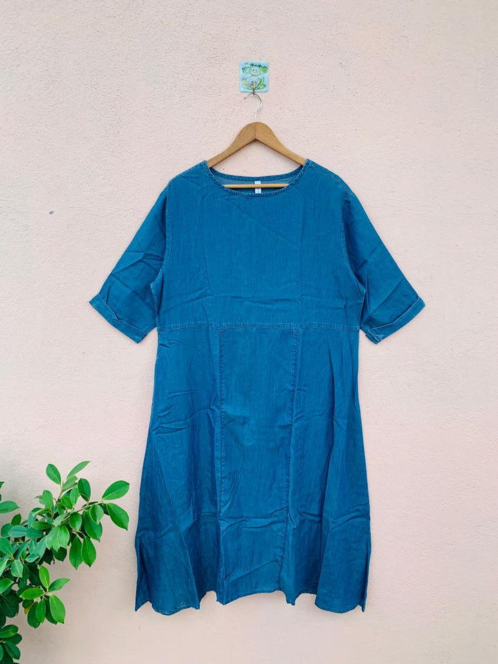 Round Neck Denim Dress