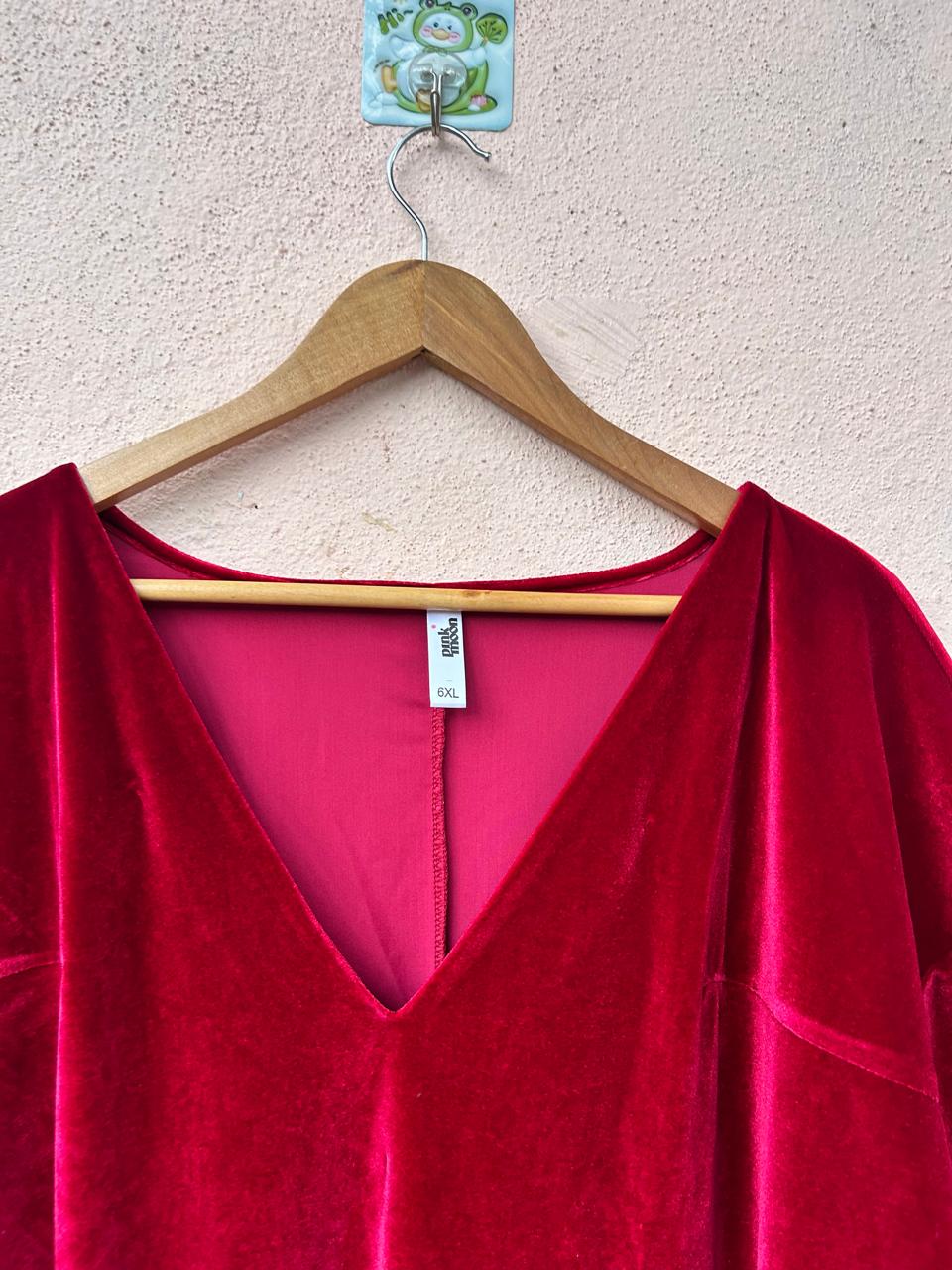 Burgundy Velvet Midi Dress