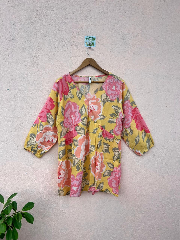 Yellow Bloom Print Tunic