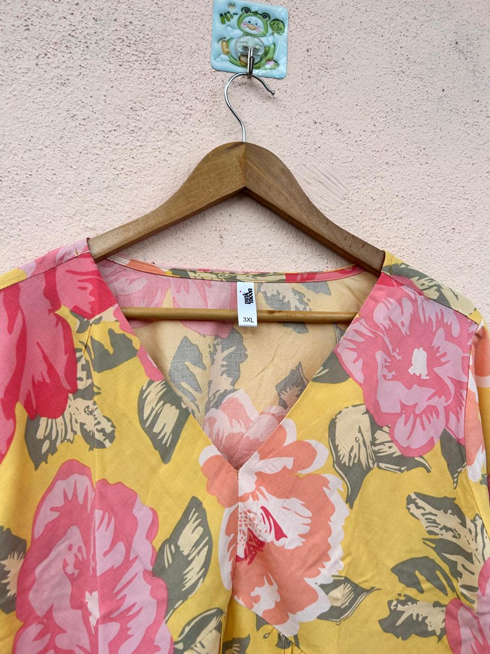 Yellow Bloom Print Tunic