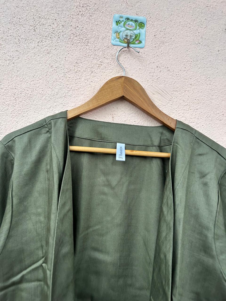 Olive Jacket and Skirt Set (2 Piece)