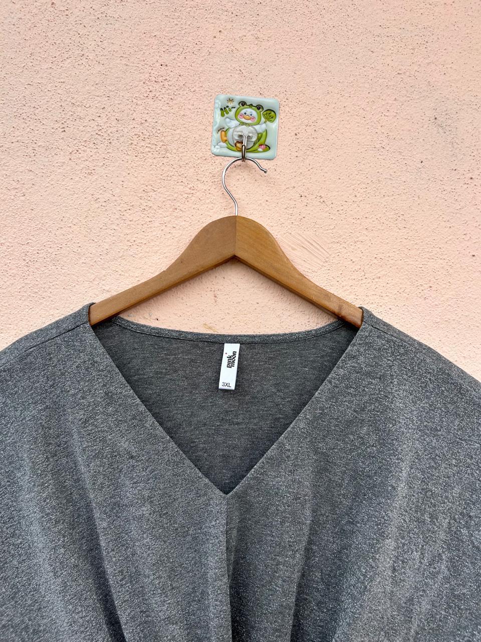 Grey Shimmer Knot Dress