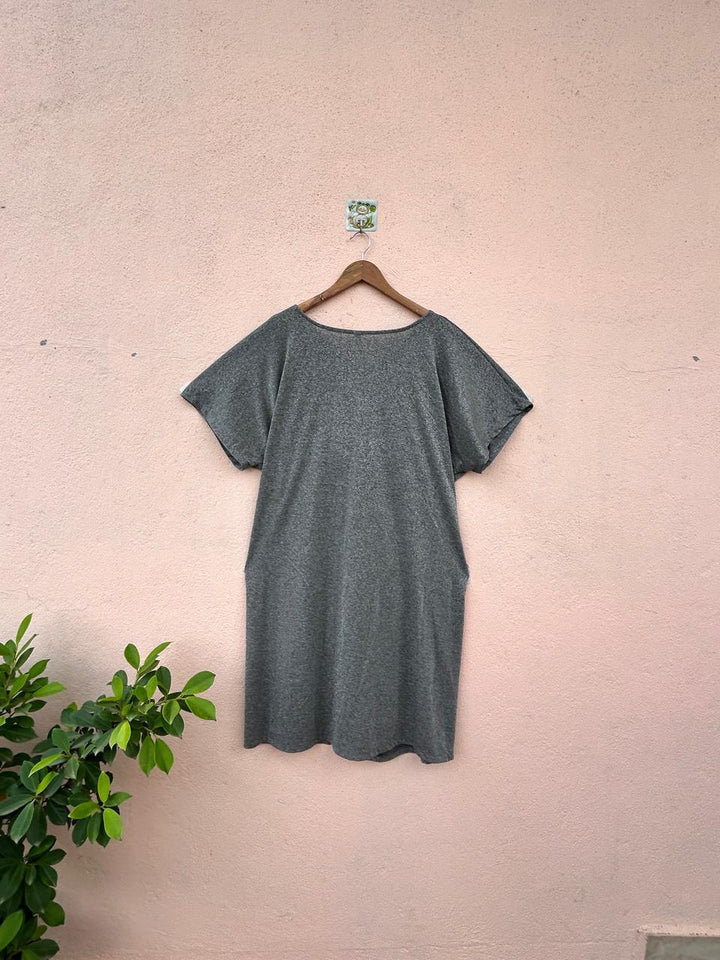Grey Shimmer Knot Dress