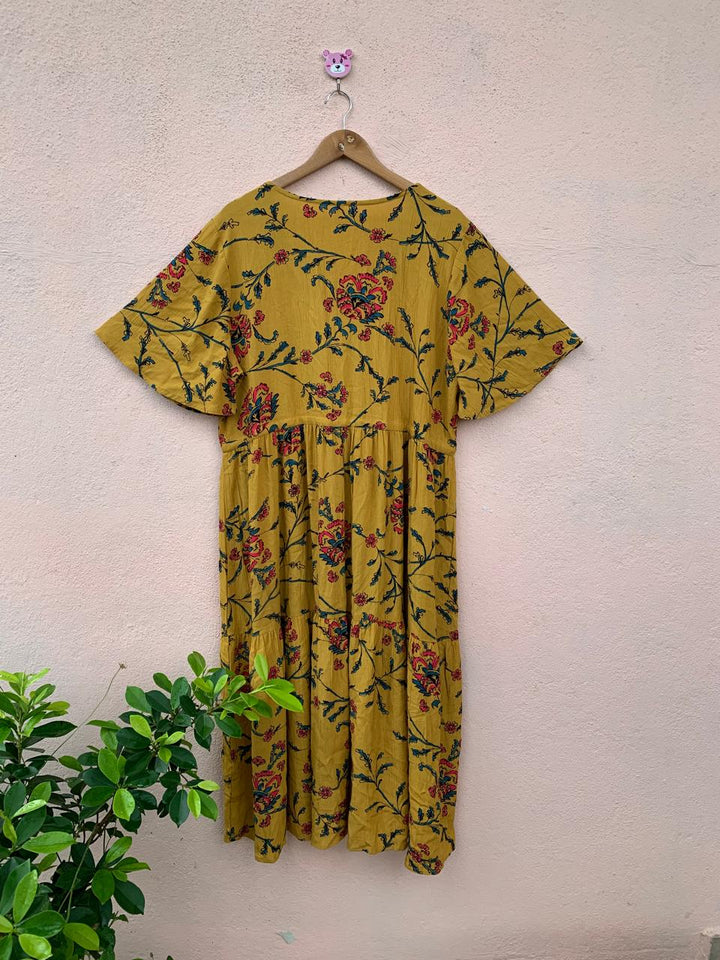 Yellow Printed Maxi Dress