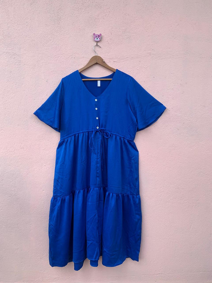 Cobalt Satin Maxi Dress