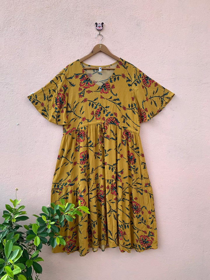 Yellow Printed Maxi Dress