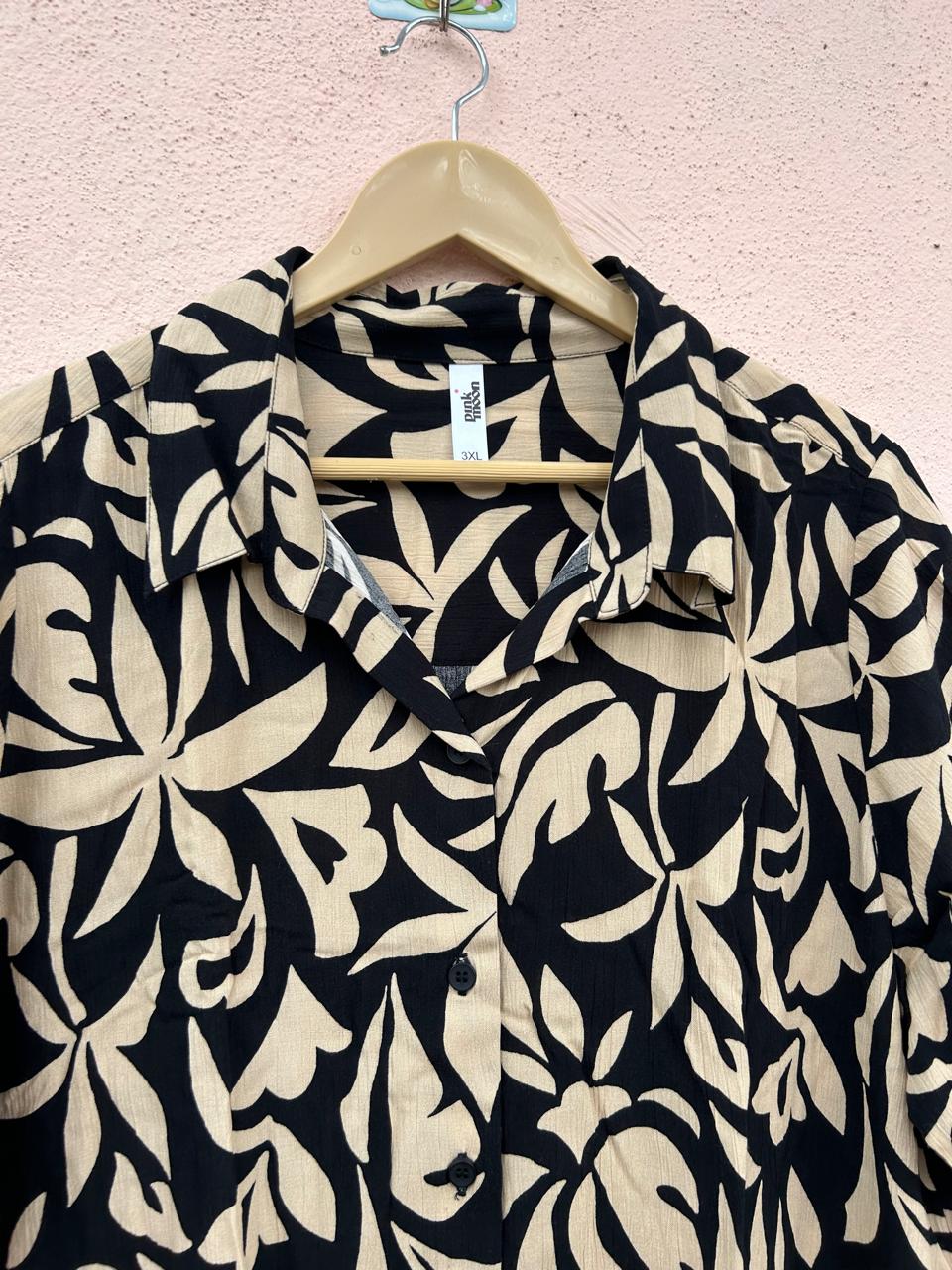 Beige & Black Cord Shirt and Pants Set  (2 piece)