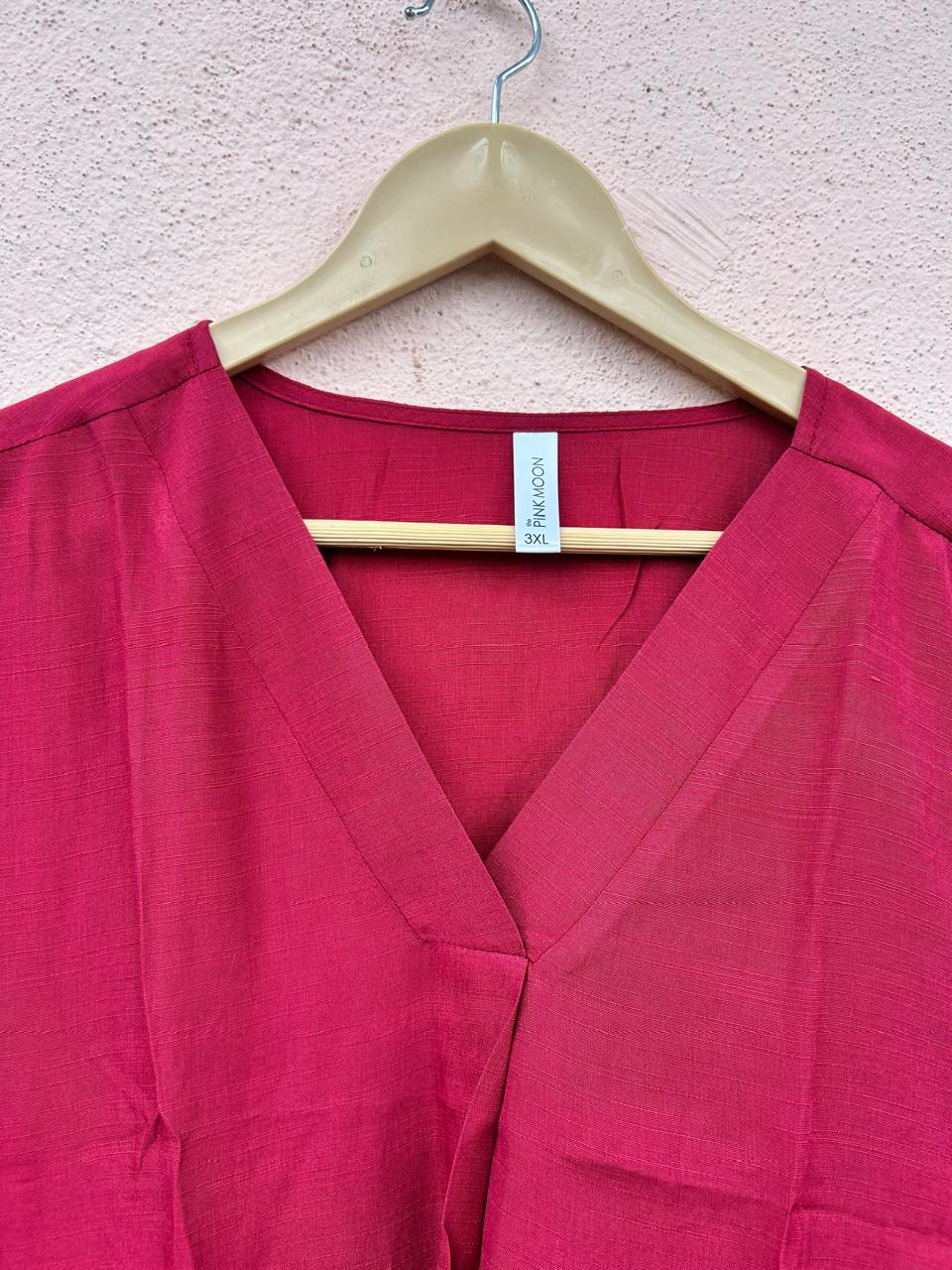 Maroon V-Neck Top
