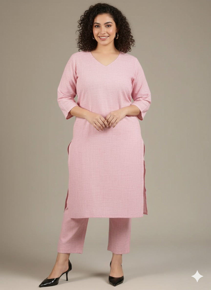 Cotton Checked Kurta Co-ord Set (2 Piece)