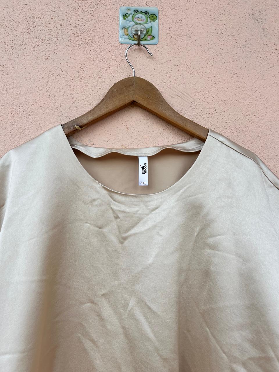 Gold Shimmer Round Neck Top