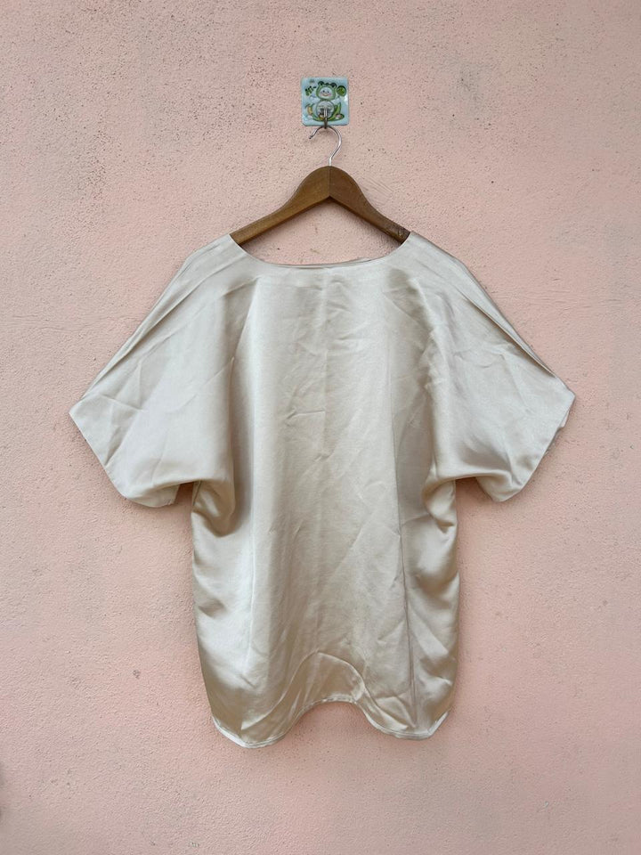 Gold Shimmer Round Neck Top