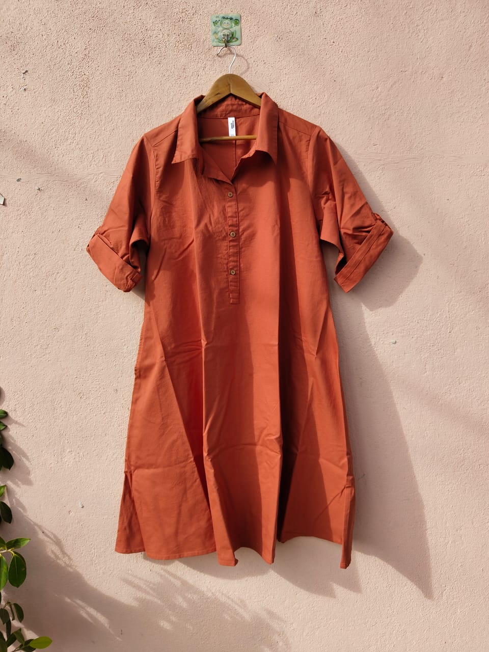 Rust collar dress