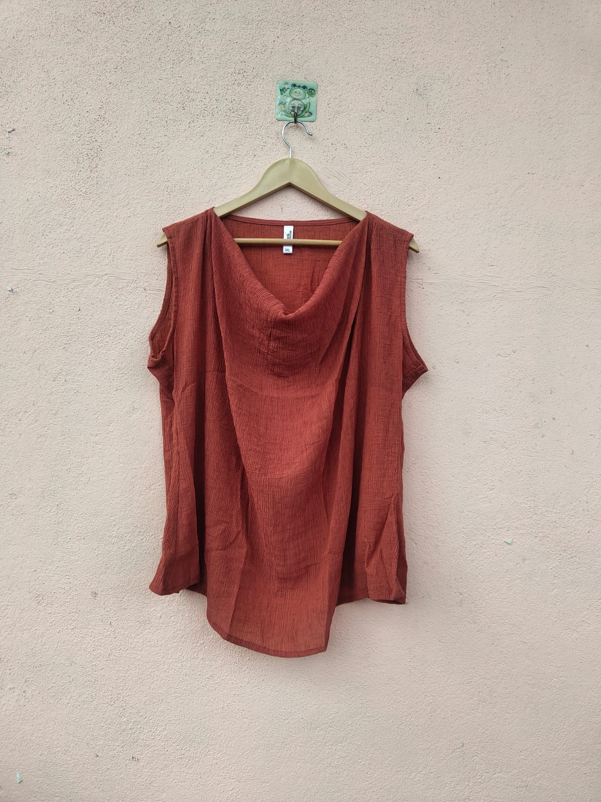Rust Cowl Neck Top