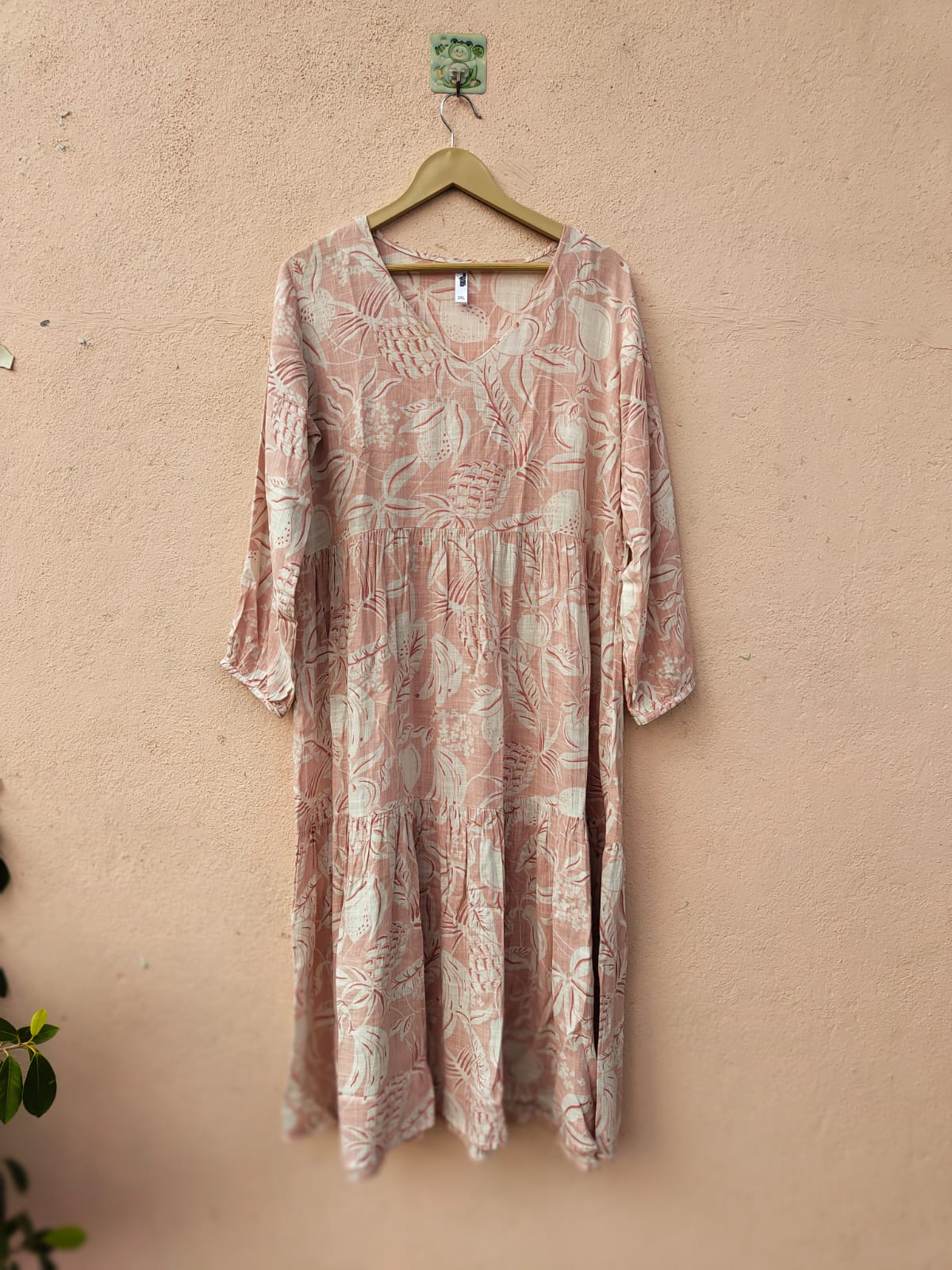 Peach Floral Printed Dress