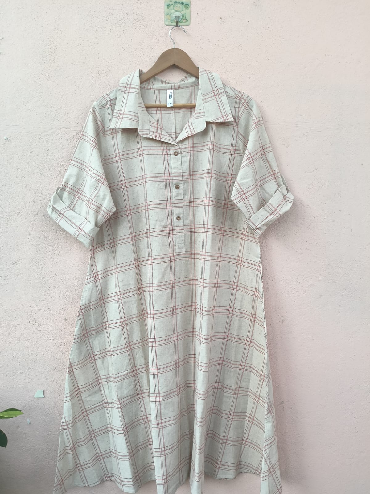 Cotton Checks A-Line Dress
