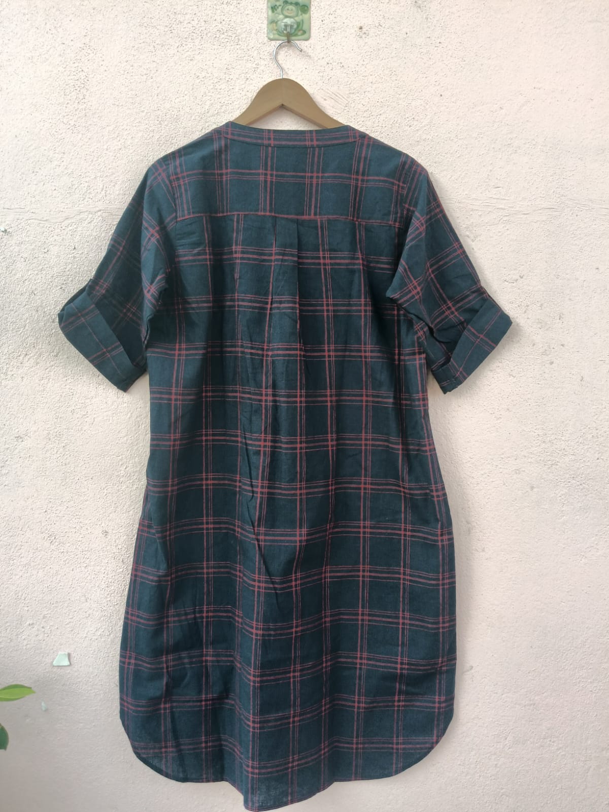 Navy Cotton Checks Dress