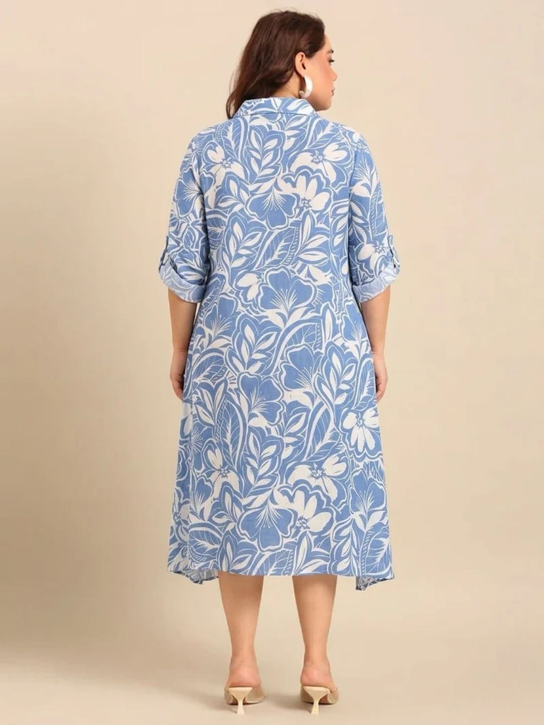 Cotton Floral Print A-Line Dress