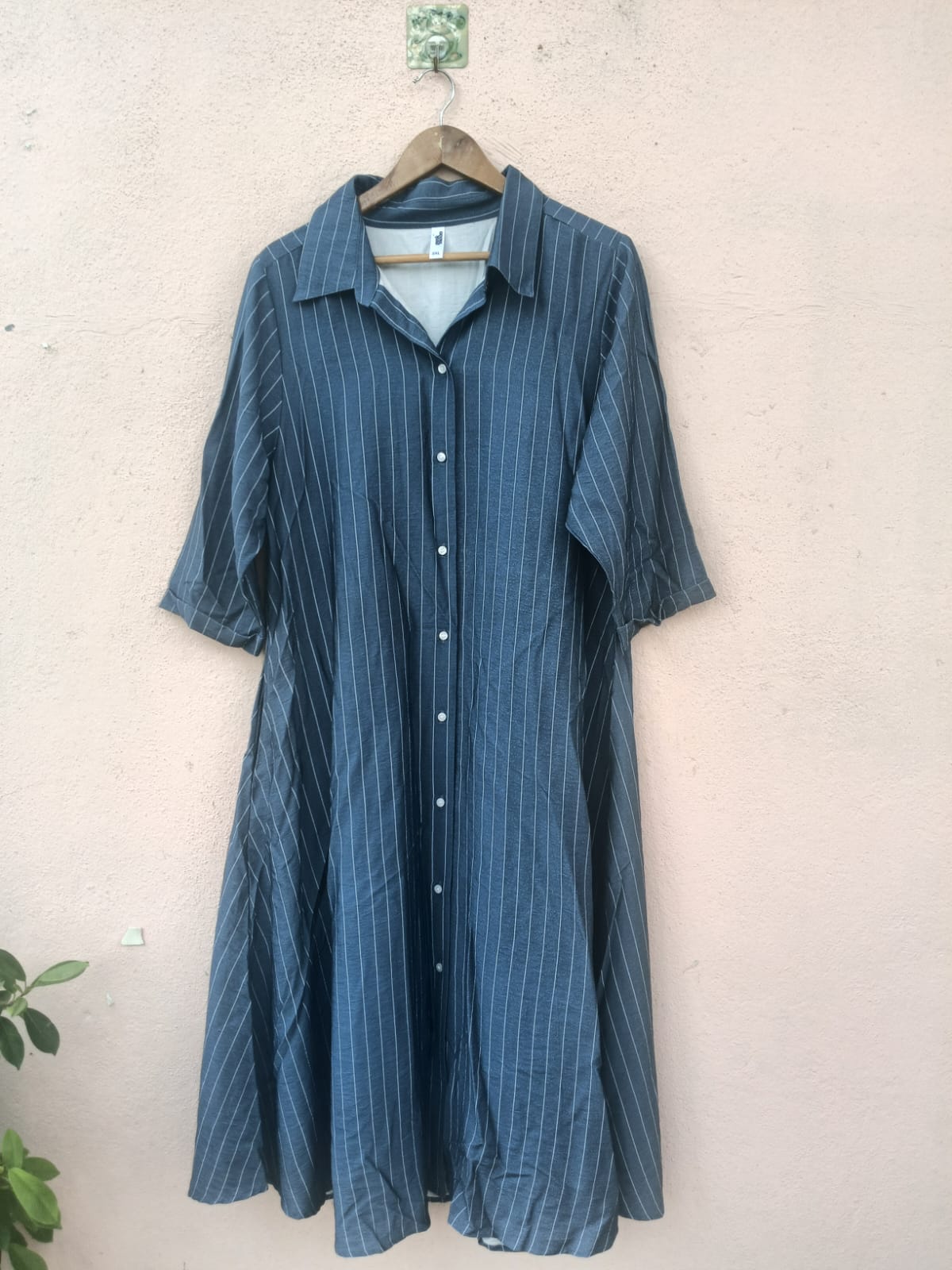 Blue Striped Shirt Dress