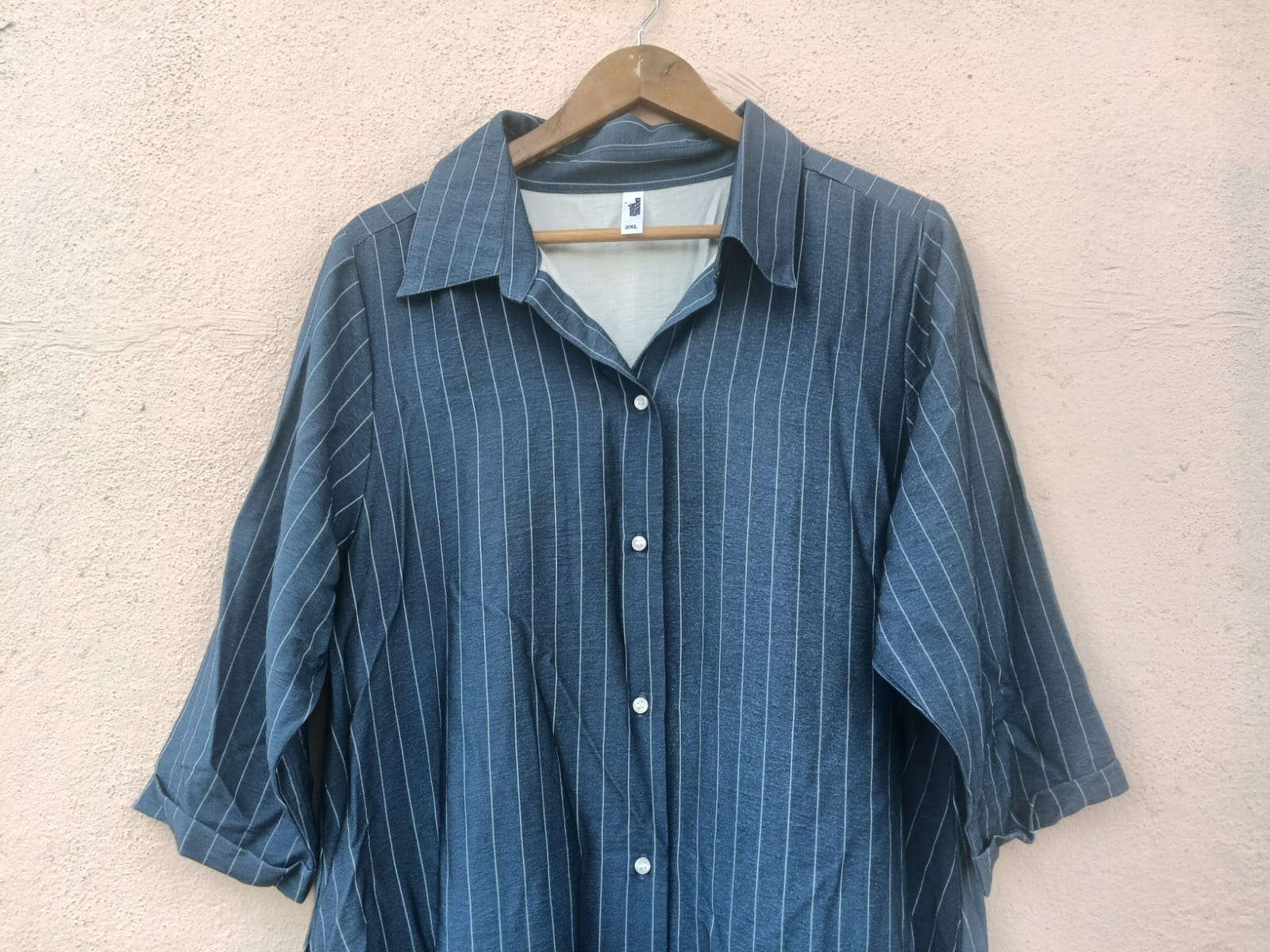 Blue Striped Shirt Dress