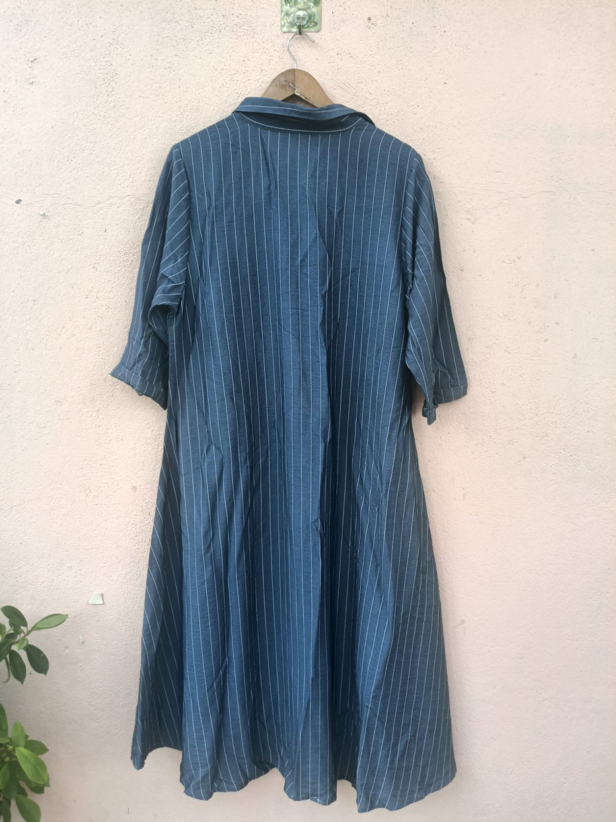 Blue Striped Shirt Dress