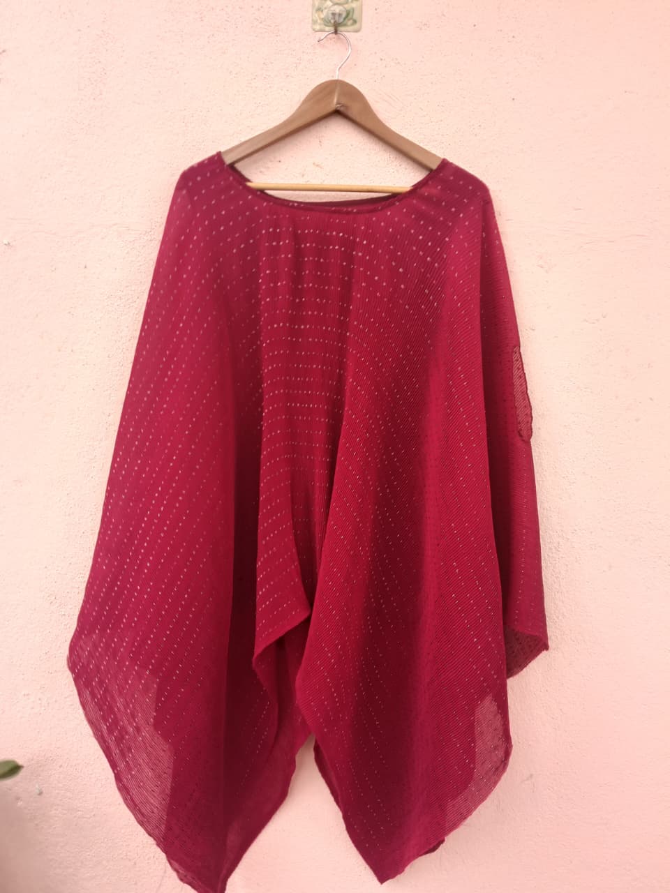 Pink Lurex Kaftan Tunic