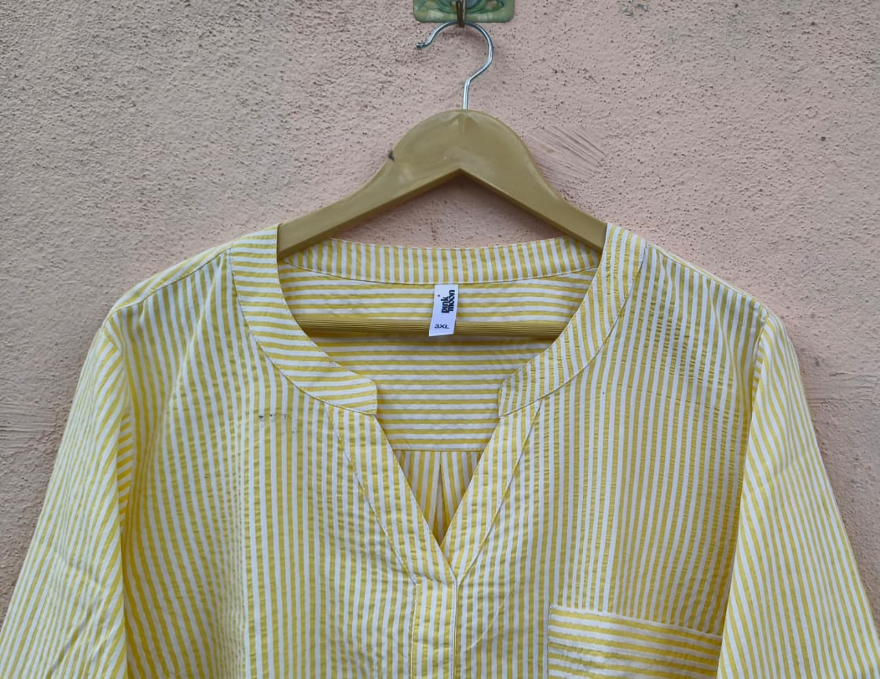 Yellow and White Striped Top