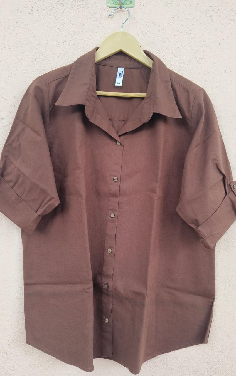 Classic Brown Button-Down Shirt