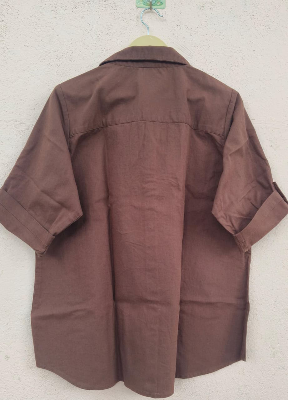 Classic Brown Button-Down Shirt