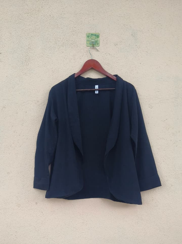 Classic Black Open-Front Blazer