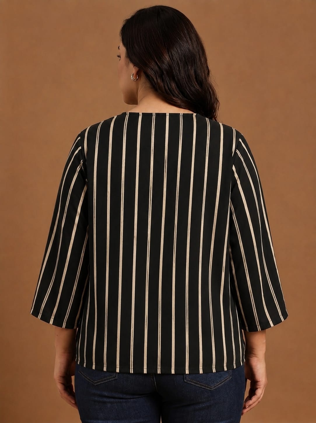 Black Stripe Overlap Top