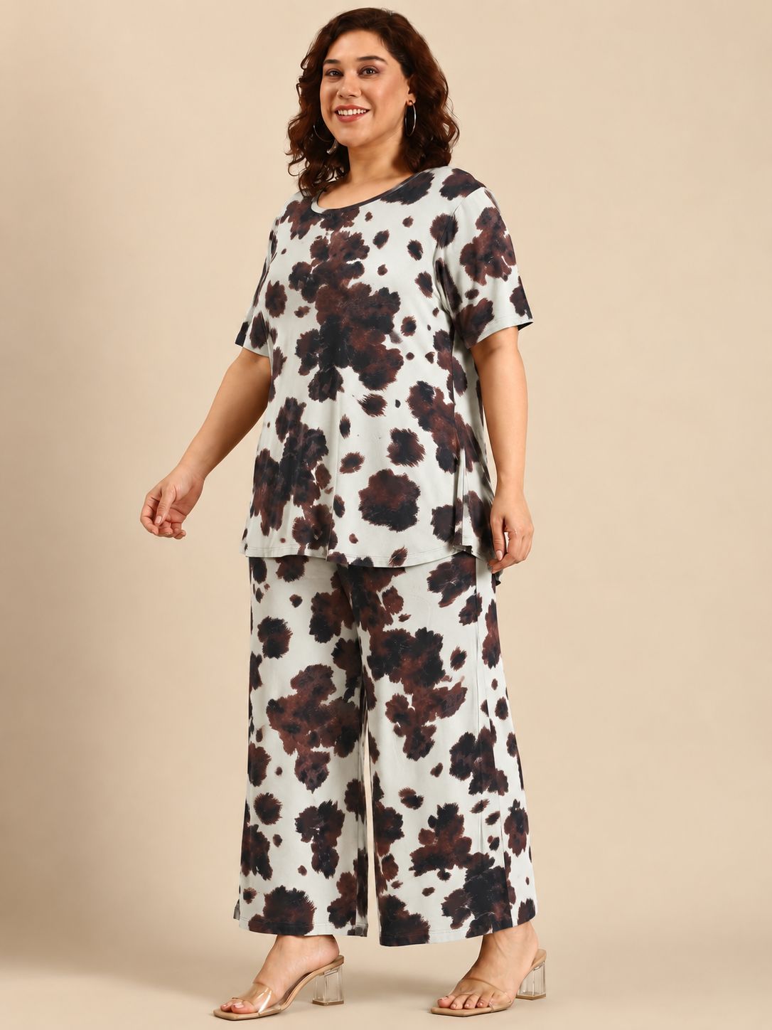 Brown Printed Co-ord Set (2 Piece)