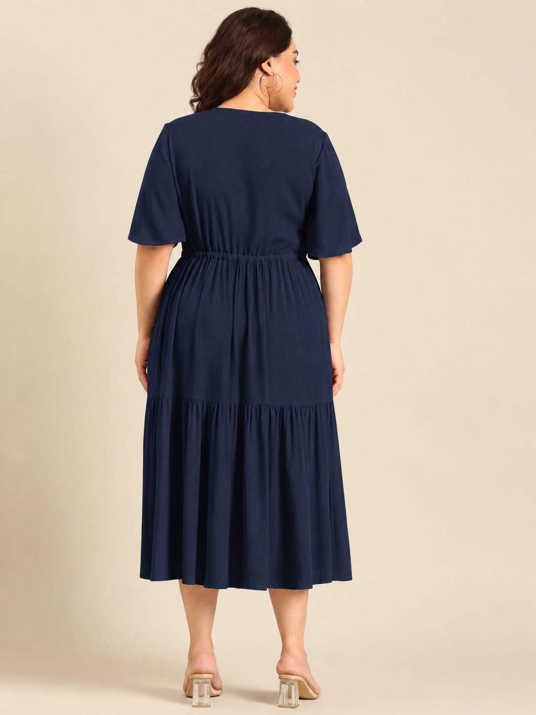 Navy Tie-Up Dress