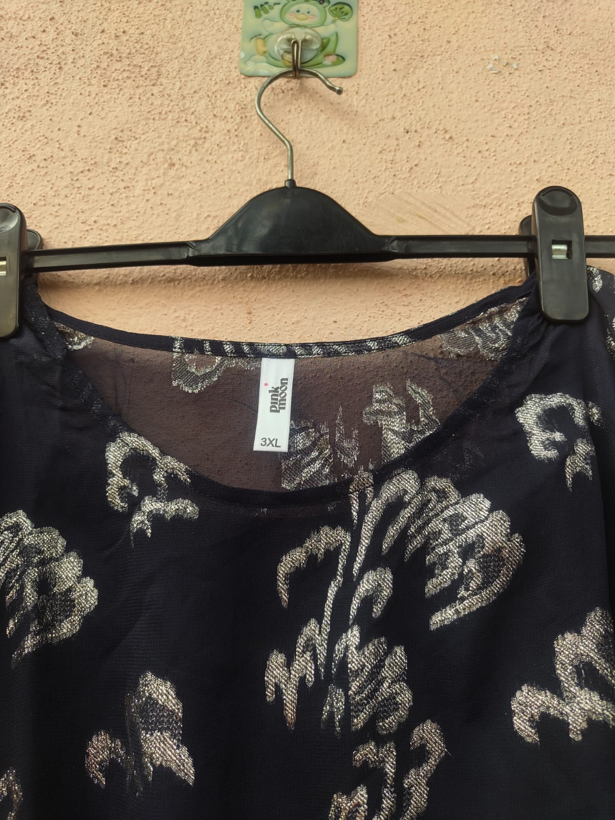 Navy Blue Floral Kaftan Top