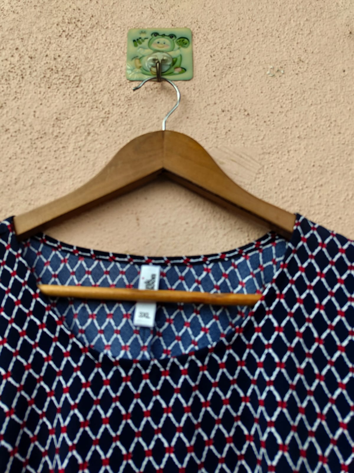 Navy Polka Dot Printed Top