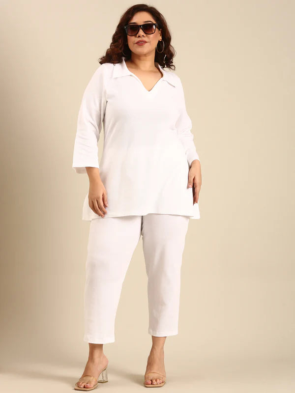 White Cotton Longline T-shirt