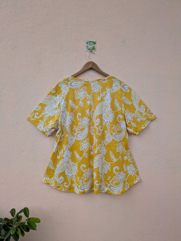 Yellow Printed Top