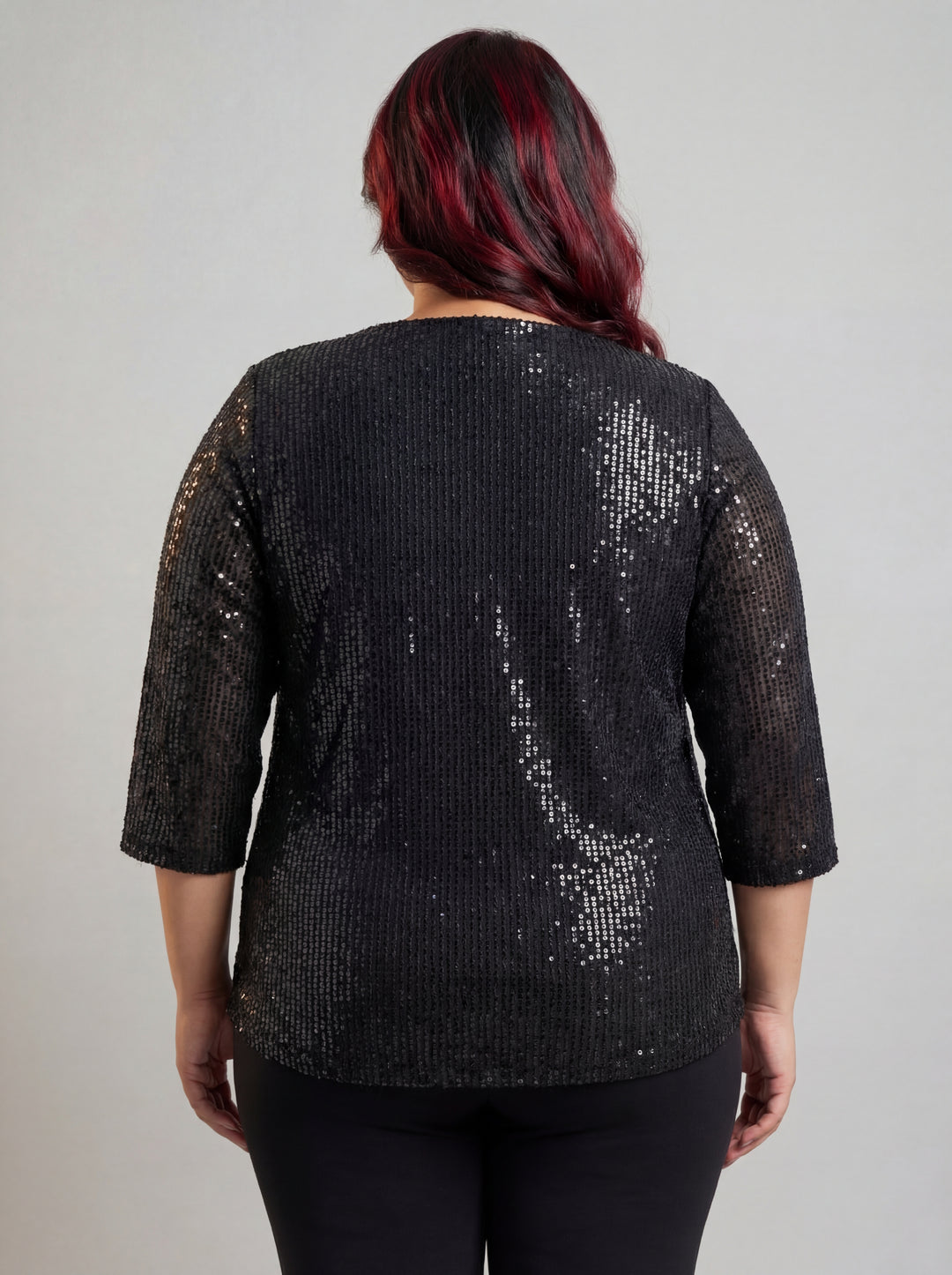 Black Shimmer Sequin Top