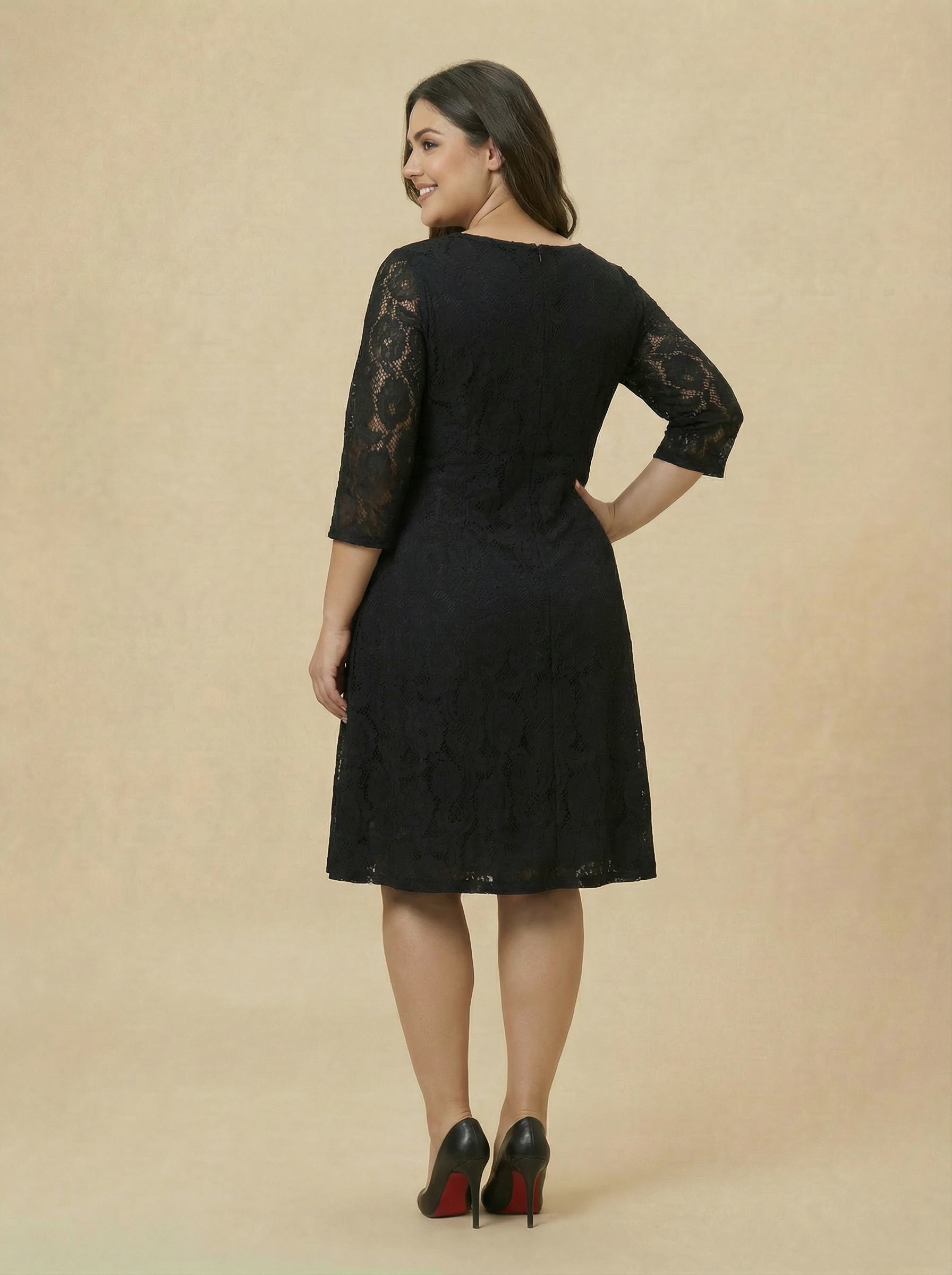 Black Lace A-Line Dress