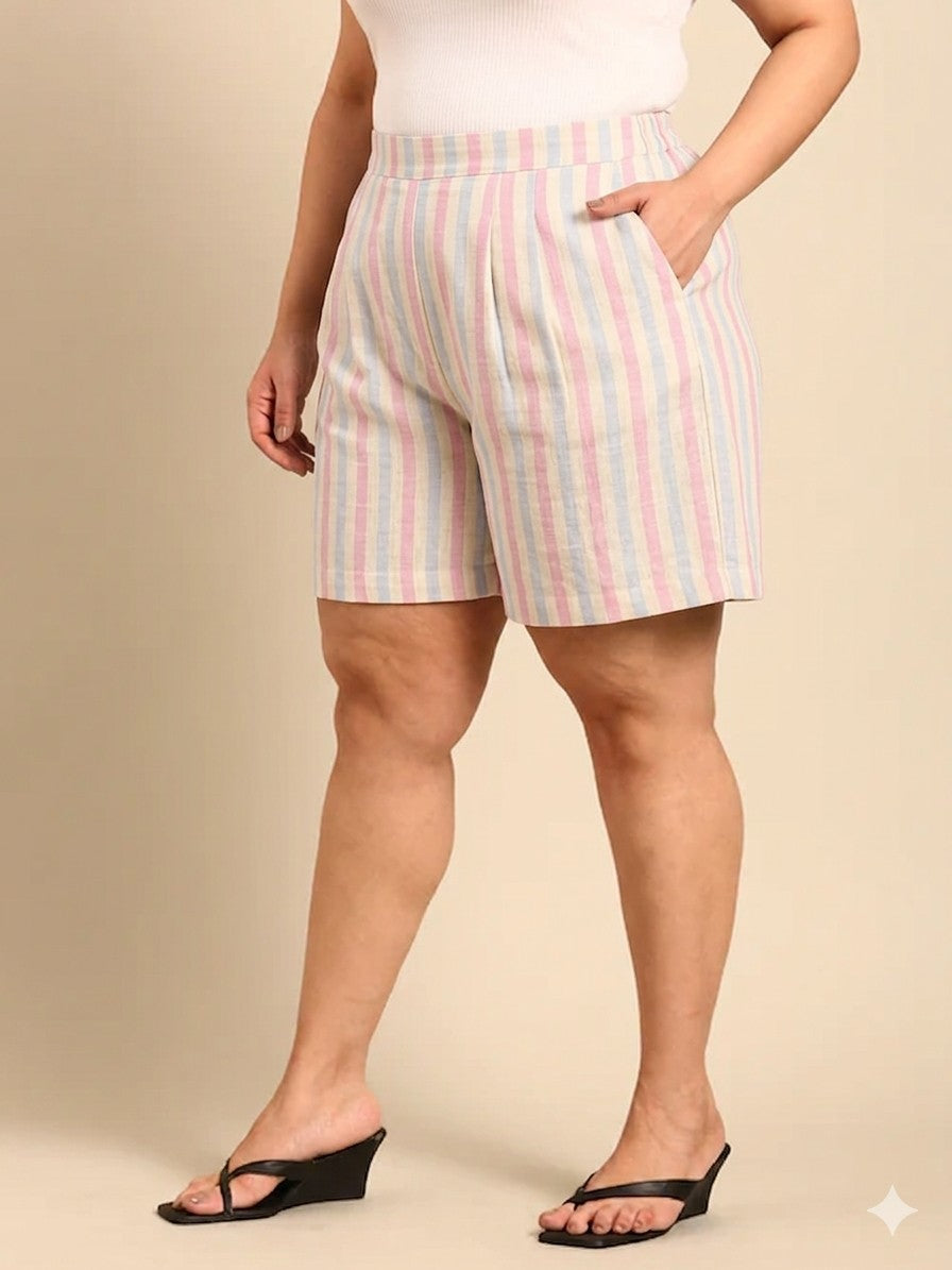 Linen Multi Stripe Shorts