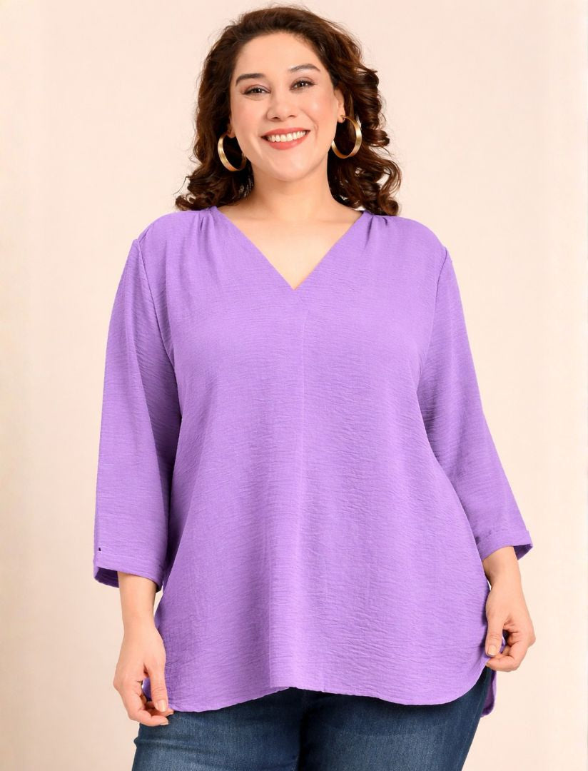 Lilac Front Pleat Top