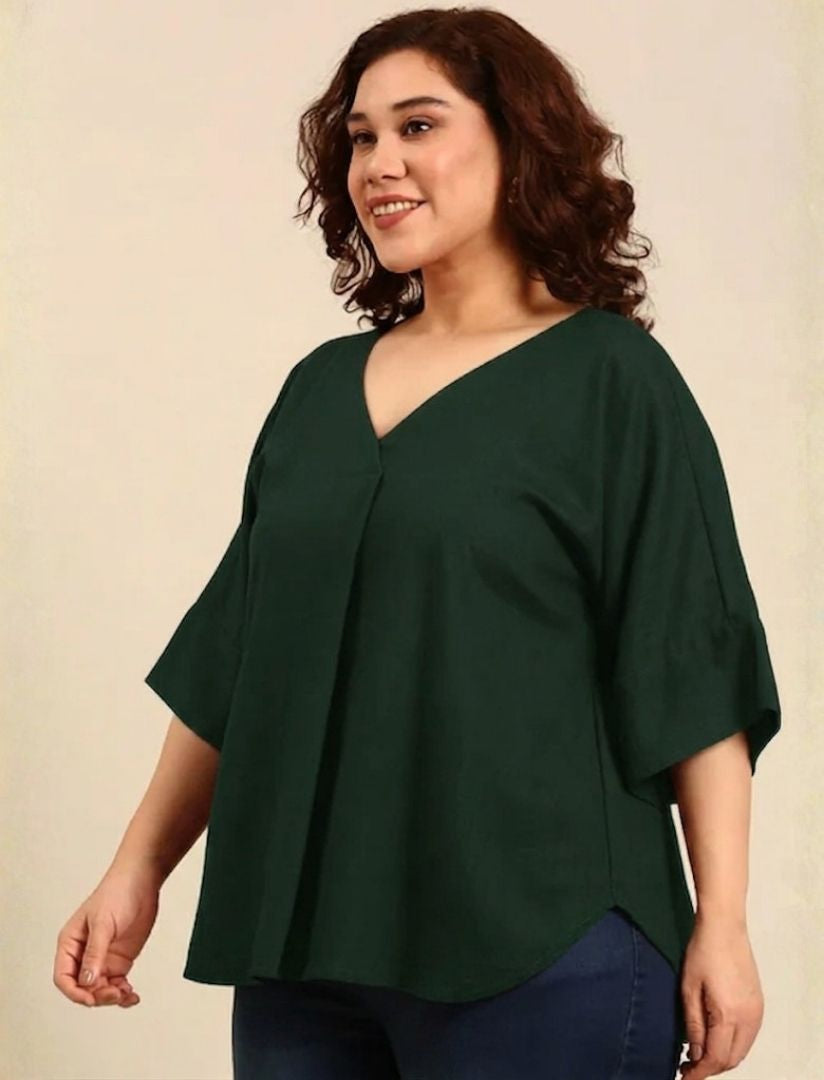 Green Drop Shoulder Top