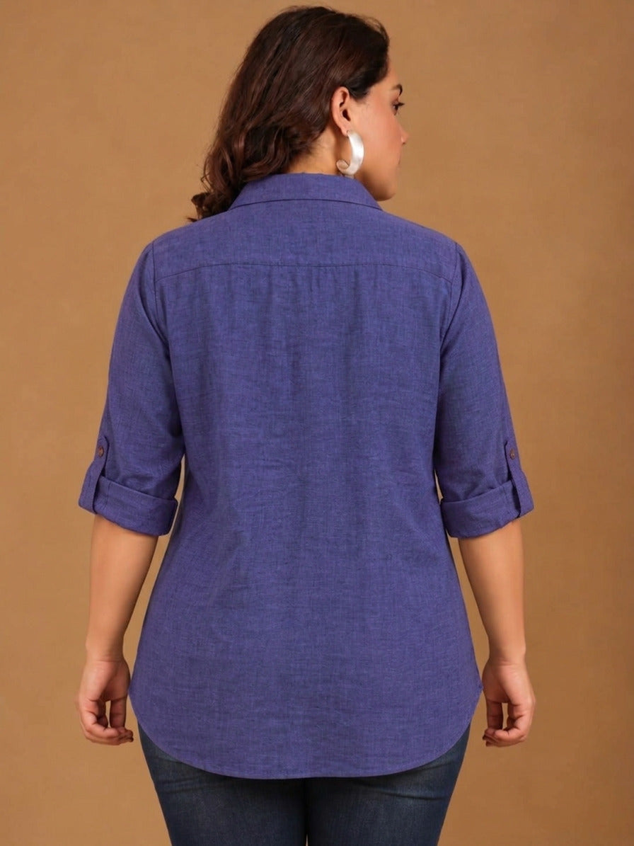 Cobalt Linen Button Down Shirt
