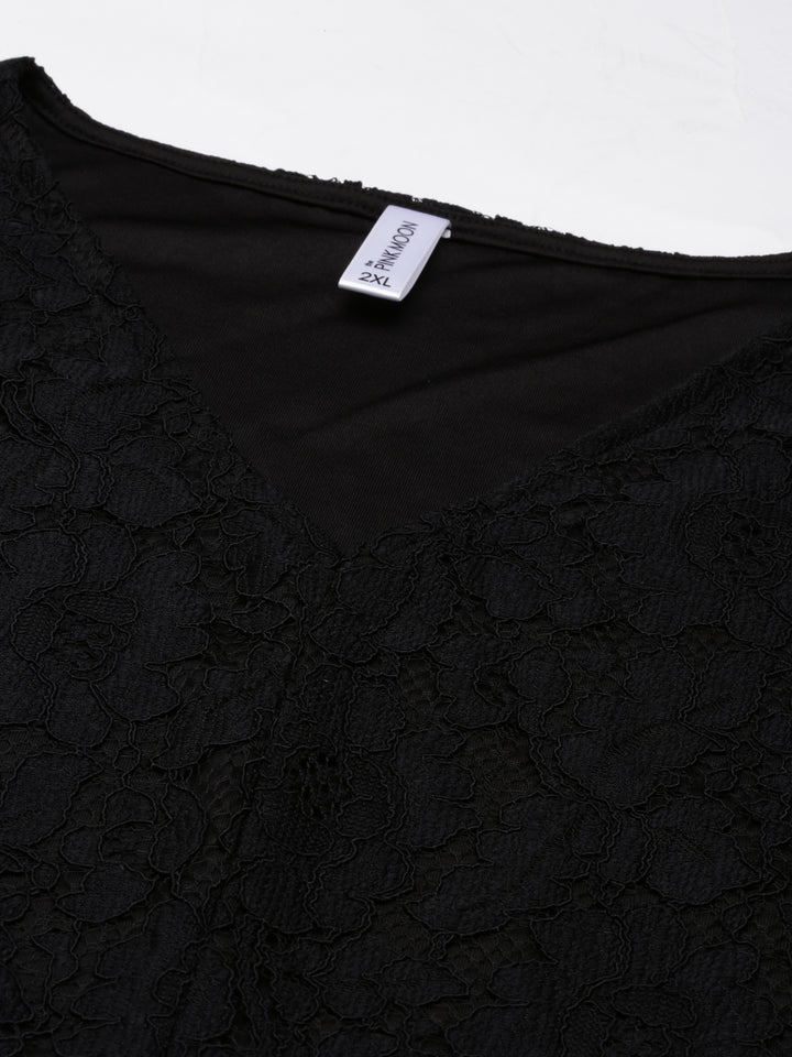 Black Lace Sleeveless Top