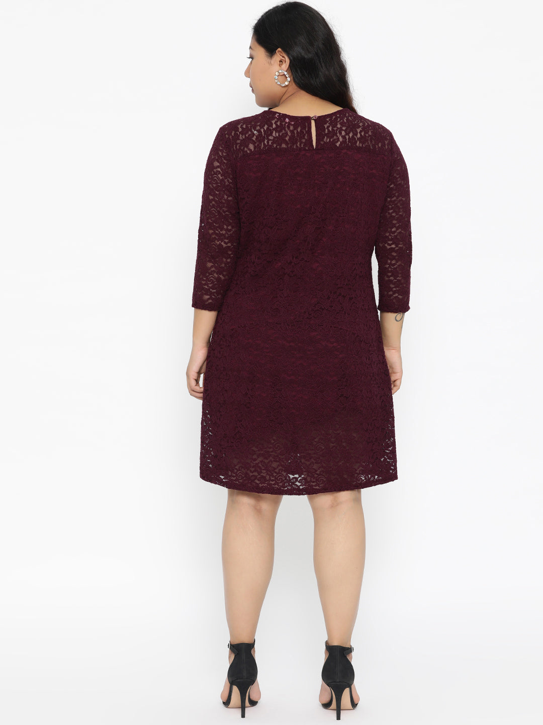 Wine Lace Dress