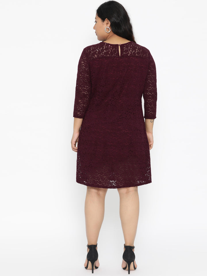 Wine Lace Dress