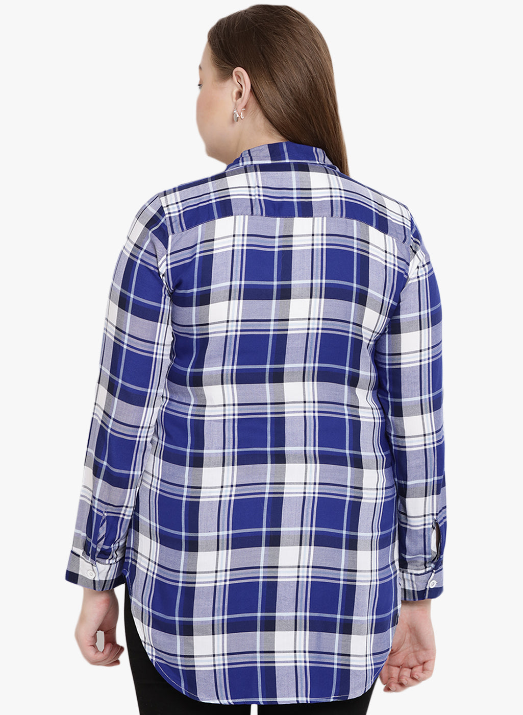 WHITE AND BLUE CHECKED SHIRT