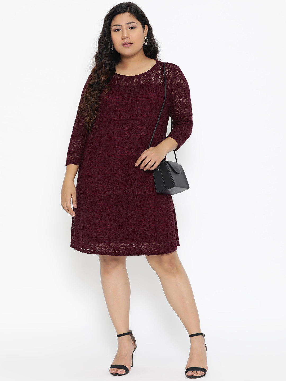 Wine Lace Dress