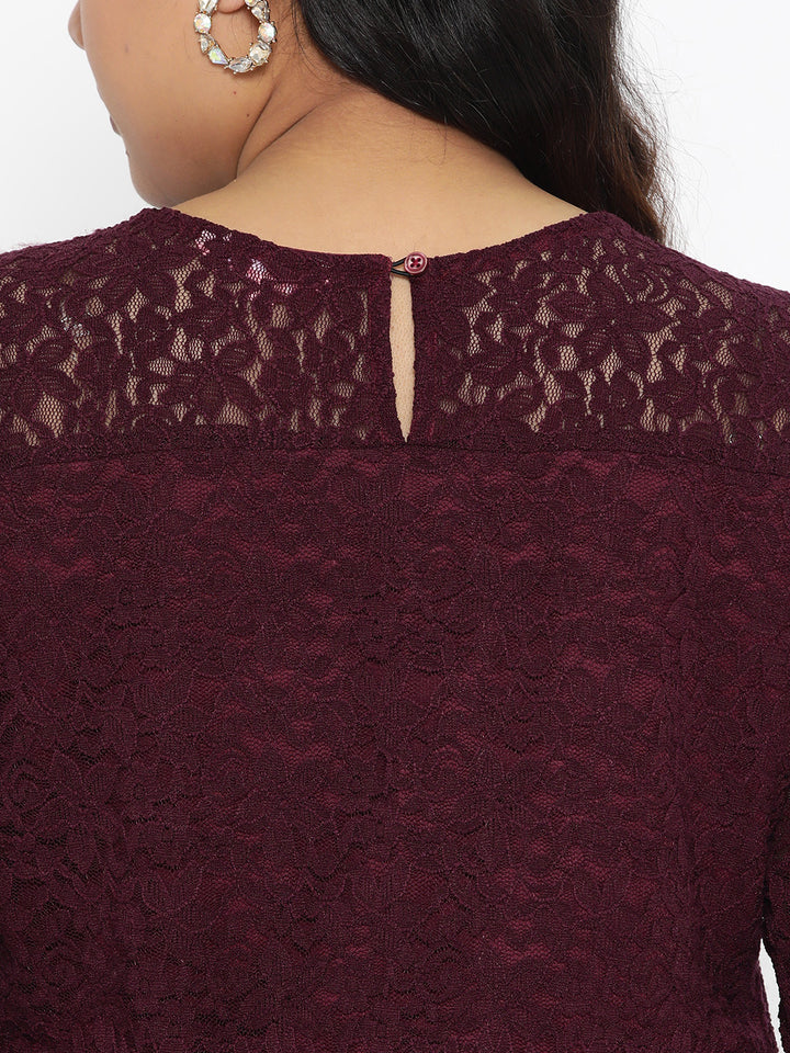 Wine Lace Dress